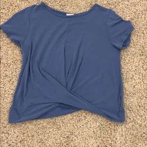 Blue paper crane shirt